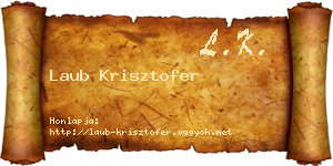 Laub Krisztofer névjegykártya